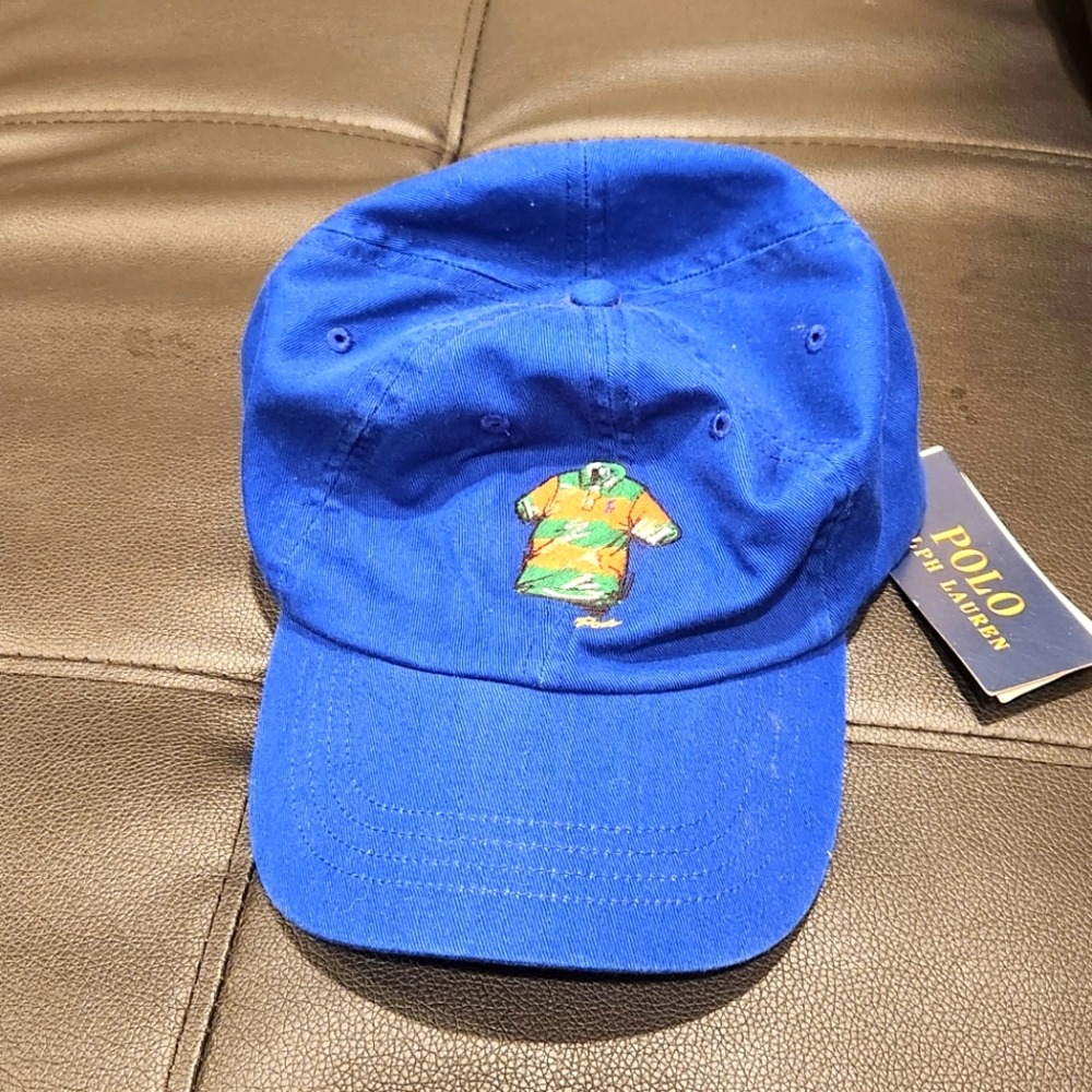 Polo Ralph Lauren Blue Cap with embroidery logo adjustable 100% Authentic